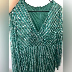 Dark green sequin dress